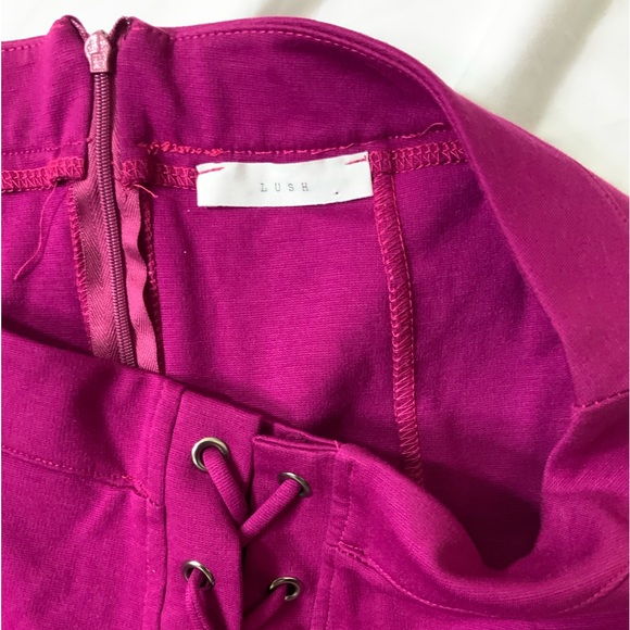 Lush Raspberry Lace-front Mini Skirt NWOT - Picture 7 of 8